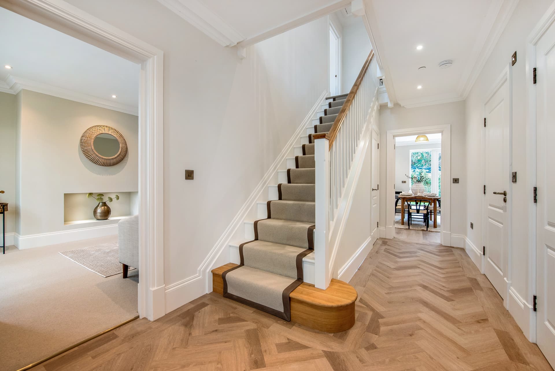 Heathcote — Entrance hall with herringbone floor