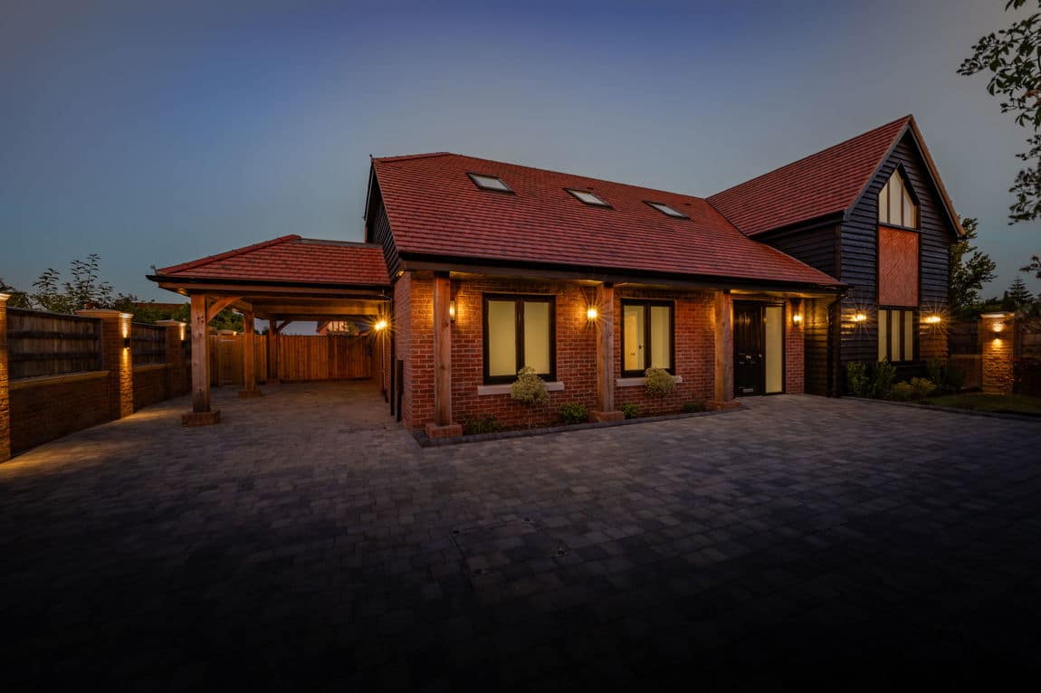 Broadleaf — Front elevation at dusk